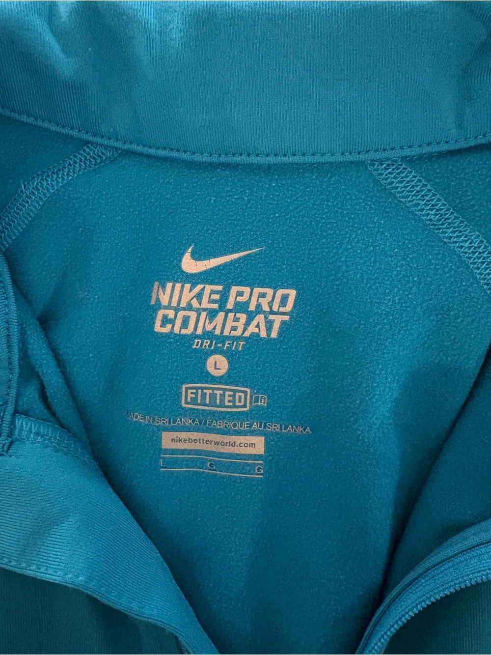 Nike Turquoise Dri-Fit 1/4 Zip Performance Pullover Long Sleeve - Picture 6 of 7